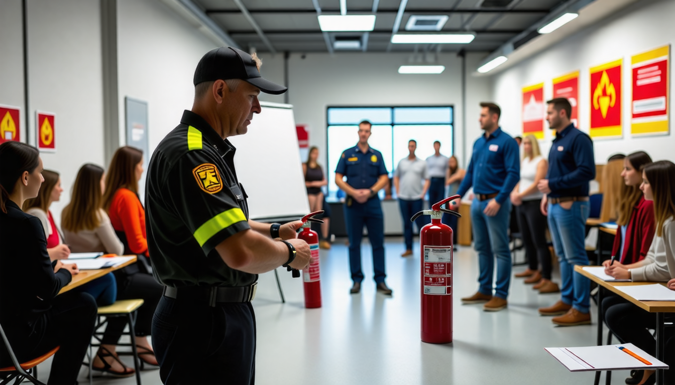 découvrez notre formation sur la manipulation des extincteurs, un guide pratique conçu pour tous. apprenez les techniques essentielles pour utiliser efficacement un extincteur, garantissant votre sécurité et celle des autres en cas d'incendie. inscrivez-vous dès maintenant et soyez prêt à réagir face aux urgences!